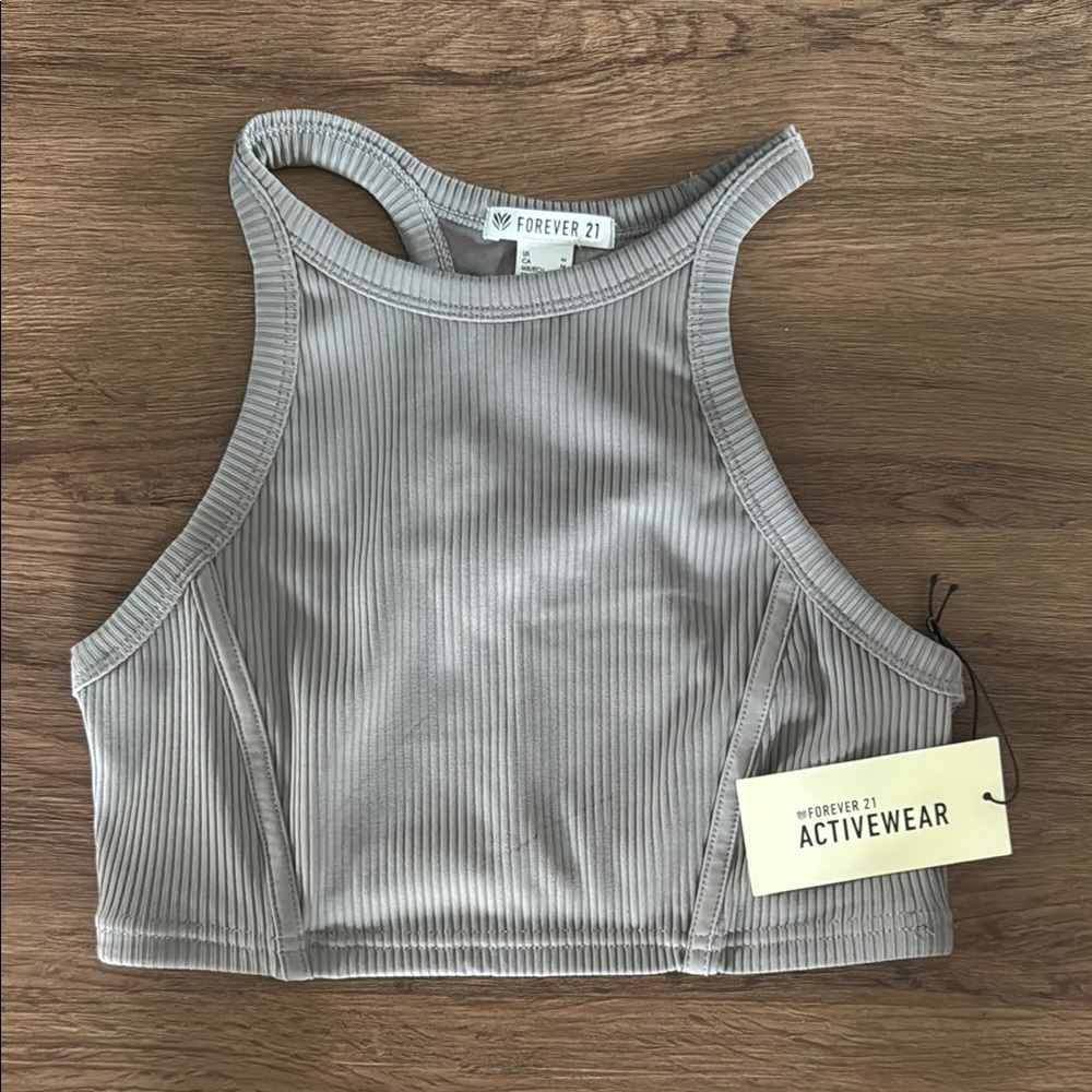 Forever 21 Gray Ribbed Bra Top